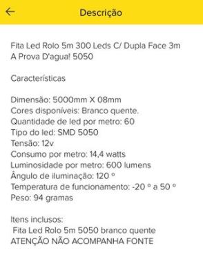 descrição fita led